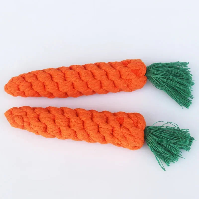 Carrot Shaped Cotton Rope Chew Toy for Dogs and Cats Interactive Pet Knot Toy