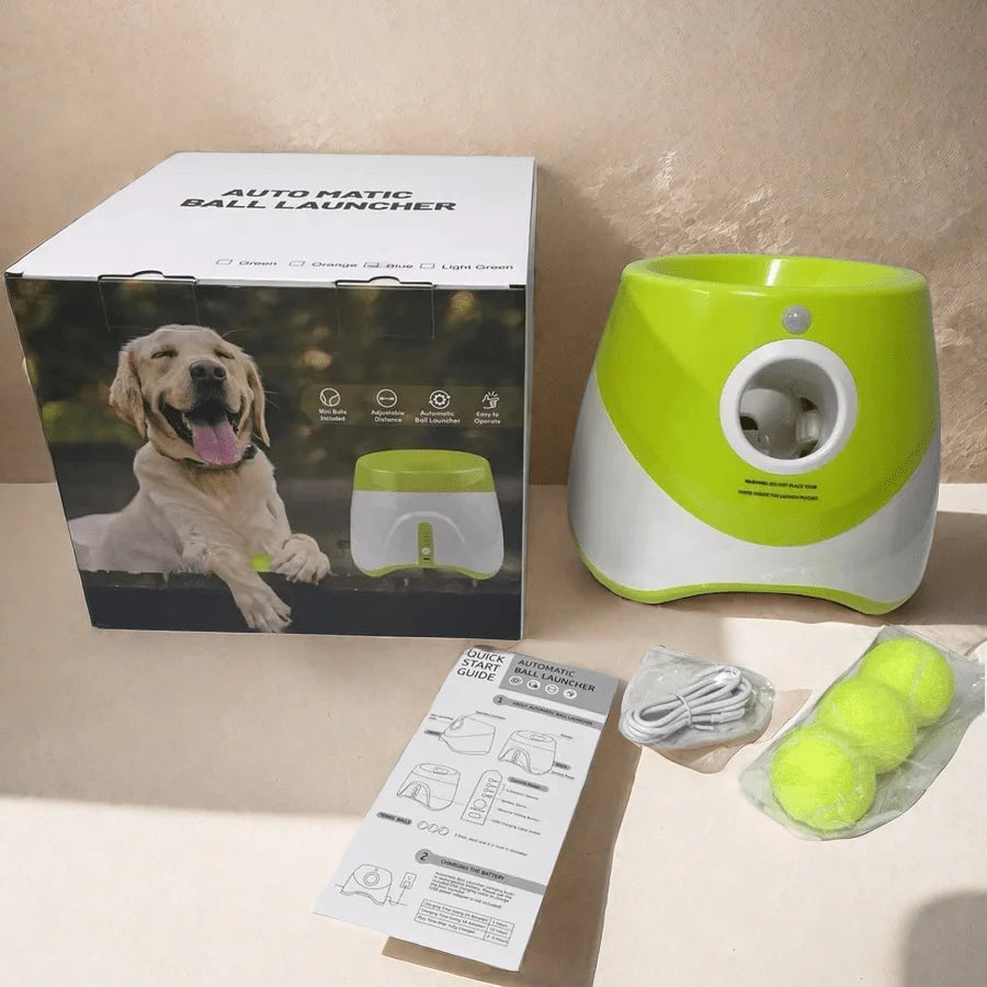 Rechargeable Automatic Tennis Ball Launcher for Dogs Interactive Fetch Throwing Machine