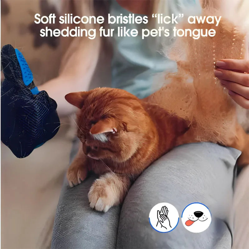 Pet Grooming Glove Brush – Deshedding & Massage Hair Remover