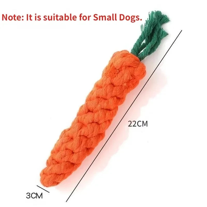 Carrot Shaped Cotton Rope Chew Toy for Dogs and Cats Interactive Pet Knot Toy