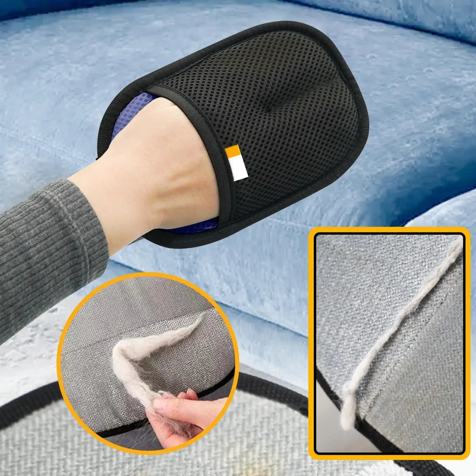 Reusable Pet Hair Removal Gloves – Double-Sided Grooming & Cleaning Tool