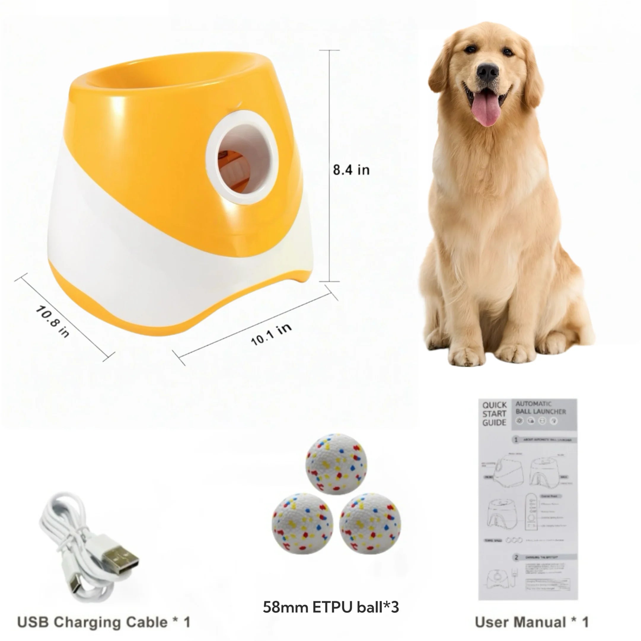 Rechargeable Automatic Tennis Ball Launcher for Dogs Interactive Fetch Throwing Machine