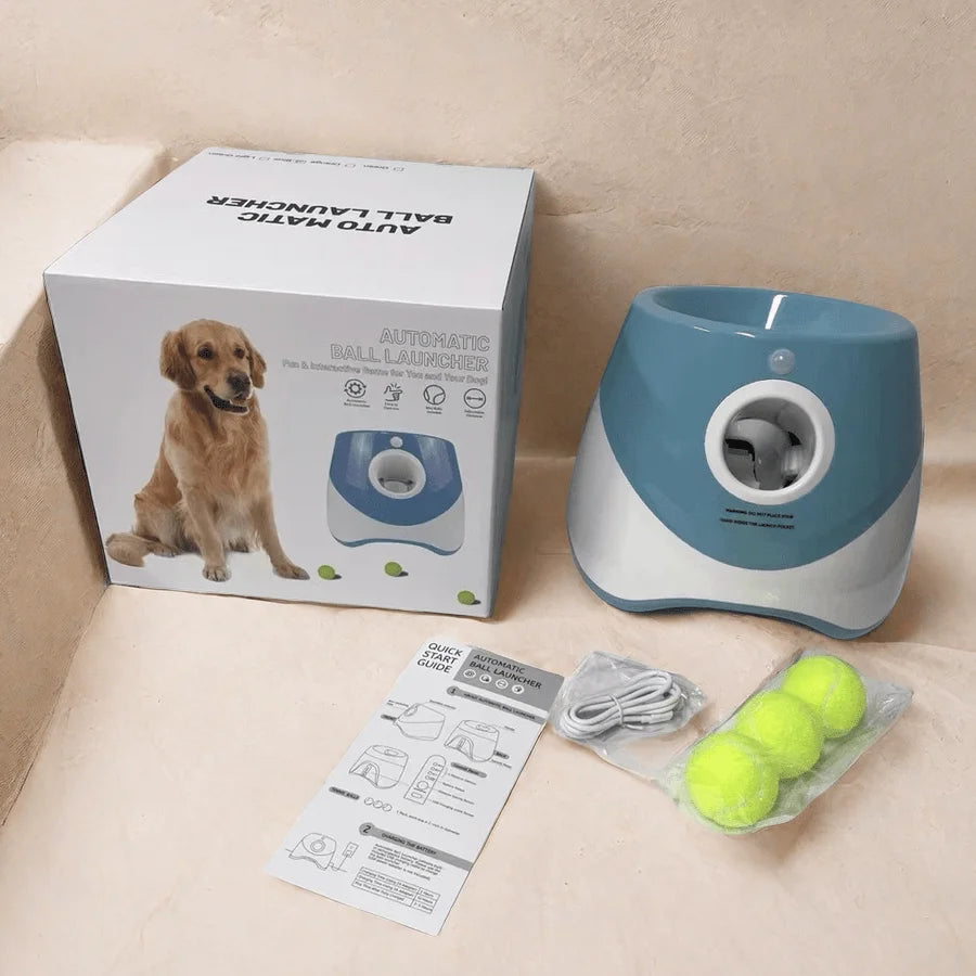 Rechargeable Automatic Tennis Ball Launcher for Dogs Interactive Fetch Throwing Machine