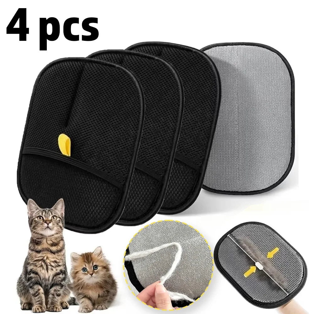 Reusable Pet Hair Removal Gloves – Double-Sided Grooming & Cleaning Tool