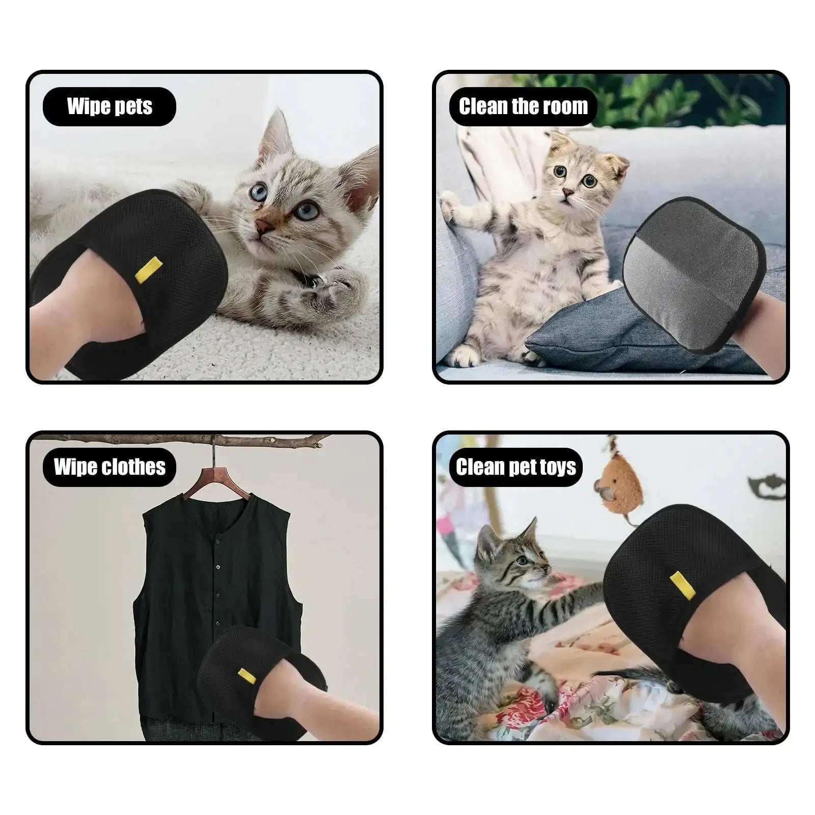 Reusable Pet Hair Removal Gloves – Double-Sided Grooming & Cleaning Tool