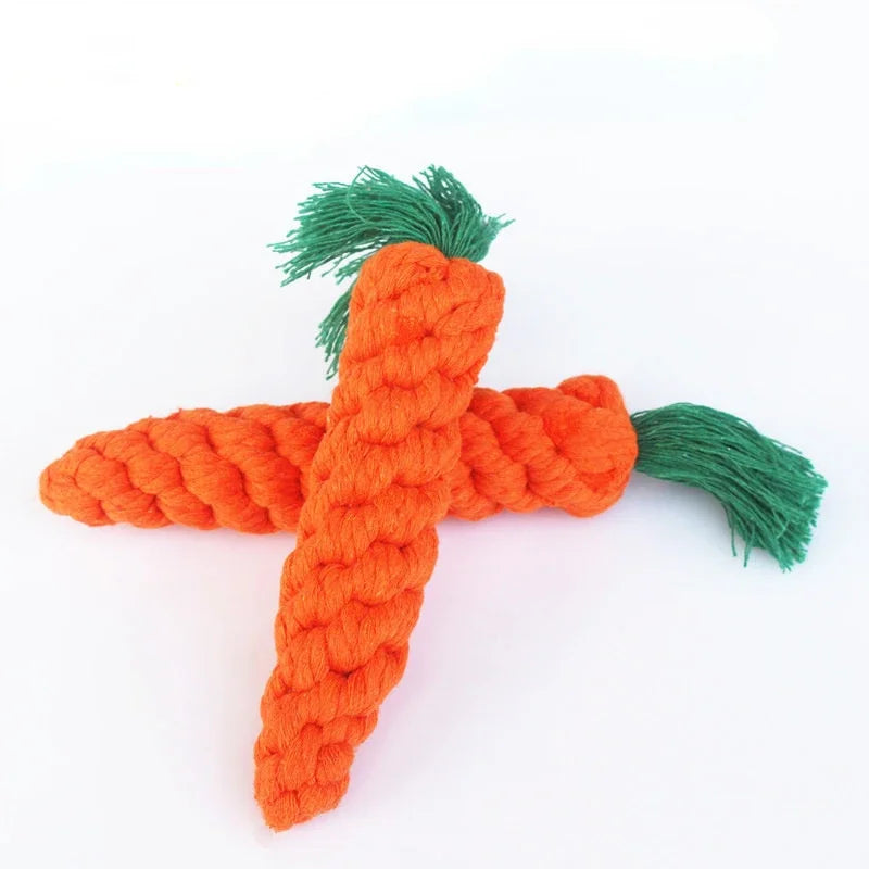 Carrot Shaped Cotton Rope Chew Toy for Dogs and Cats Interactive Pet Knot Toy