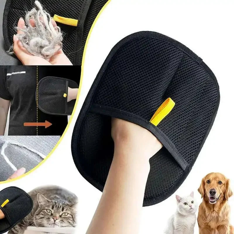 Reusable Pet Hair Removal Gloves – Double-Sided Grooming & Cleaning Tool