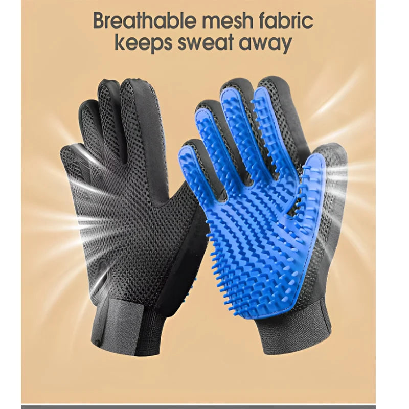 Pet Grooming Glove Brush – Deshedding & Massage Hair Remover