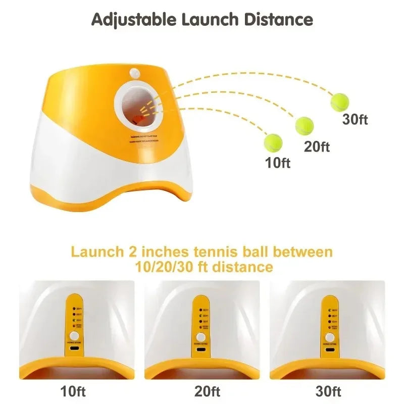 Rechargeable Automatic Tennis Ball Launcher for Dogs Interactive Fetch Throwing Machine