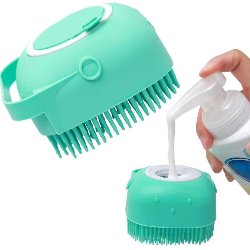 Pet Bath Brush with Shampoo Dispenser