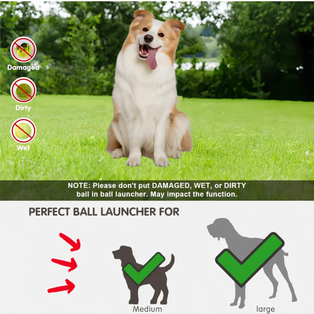 Rechargeable Automatic Tennis Ball Launcher for Dogs Interactive Fetch Throwing Machine