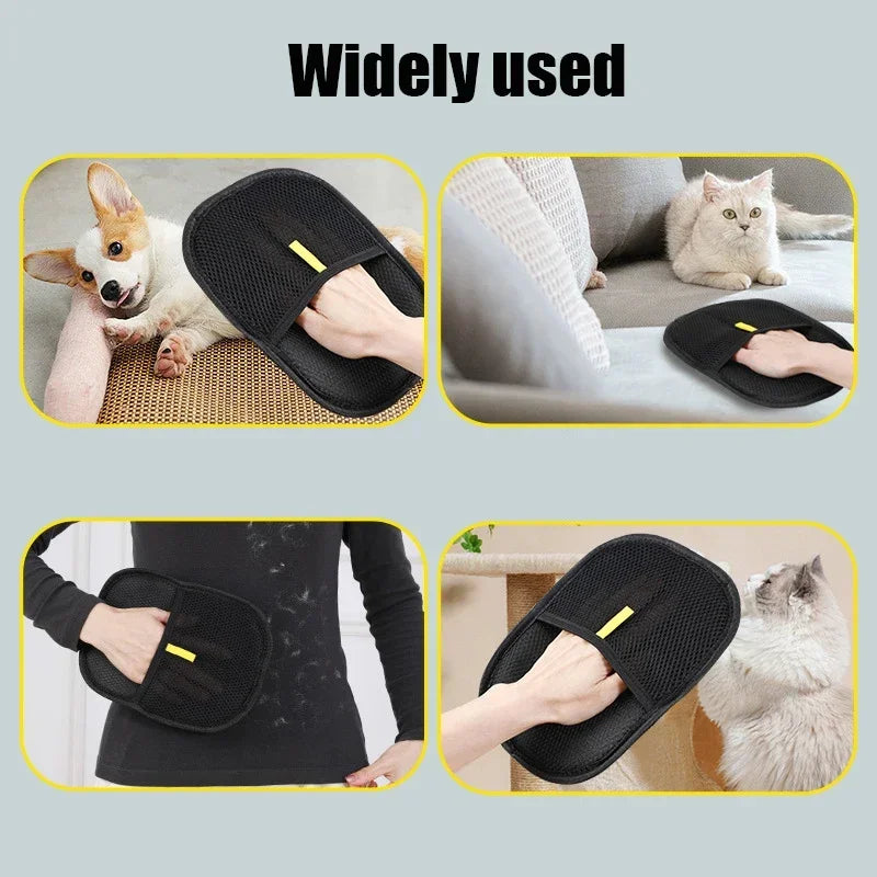 Reusable Pet Hair Removal Gloves – Double-Sided Grooming & Cleaning Tool