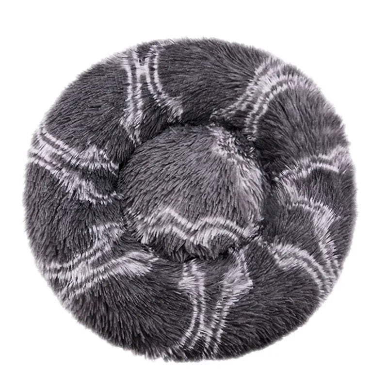 Round Plush Pet Bed (40–90cm, Multiple Sizes)