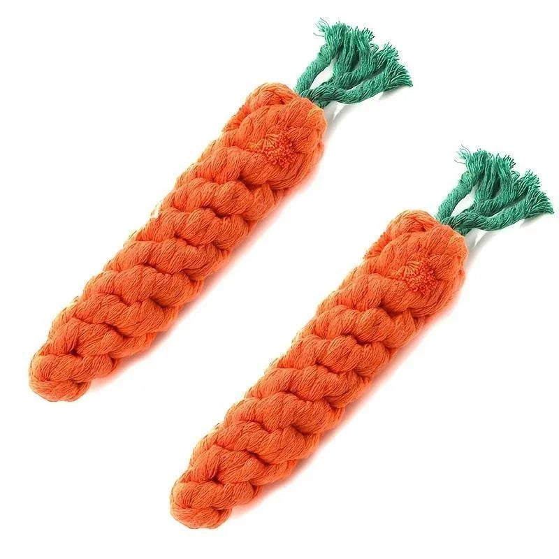 Carrot Shaped Cotton Rope Chew Toy for Dogs and Cats Interactive Pet Knot Toy