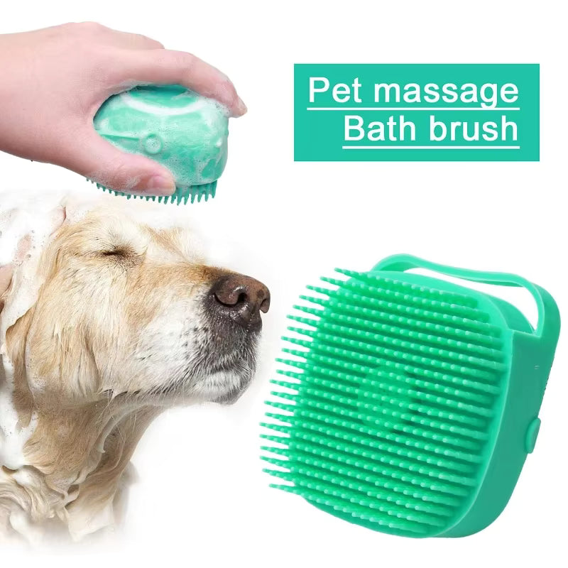Pet Bath Brush with Shampoo Dispenser