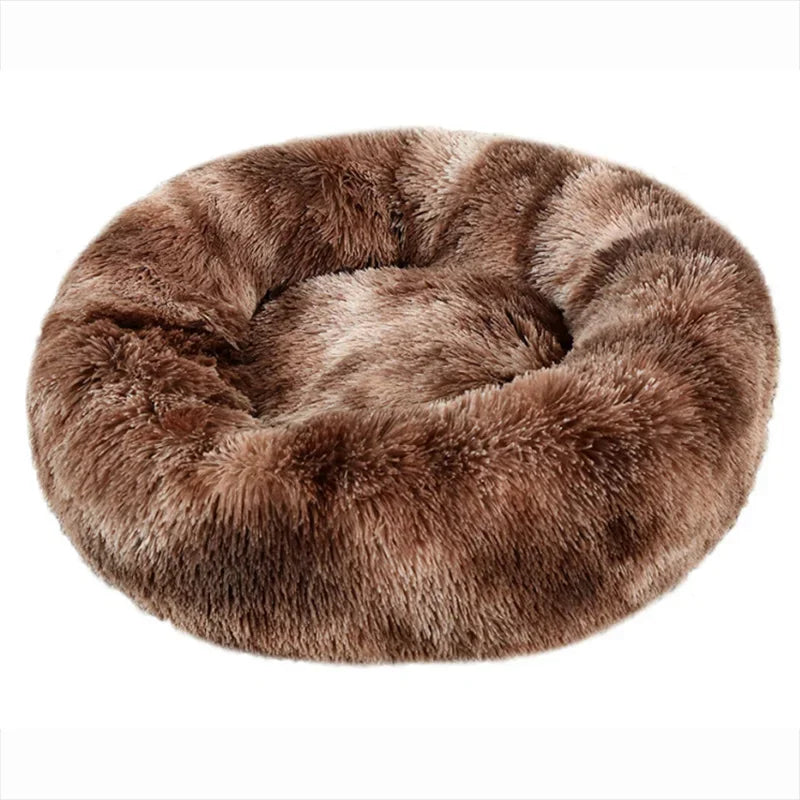Round Plush Pet Bed (40–90cm, Multiple Sizes)