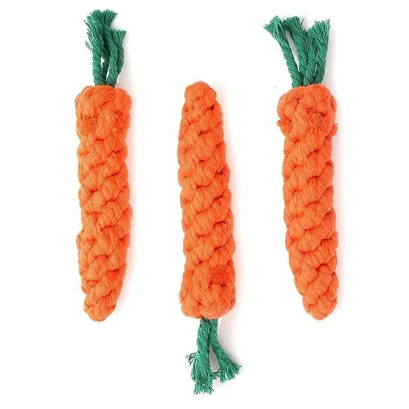 Carrot Shaped Cotton Rope Chew Toy for Dogs and Cats Interactive Pet Knot Toy