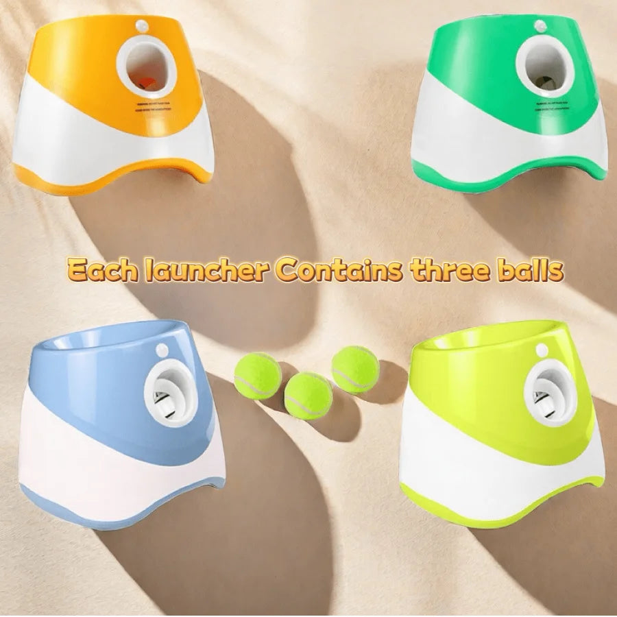 Rechargeable Automatic Tennis Ball Launcher for Dogs Interactive Fetch Throwing Machine
