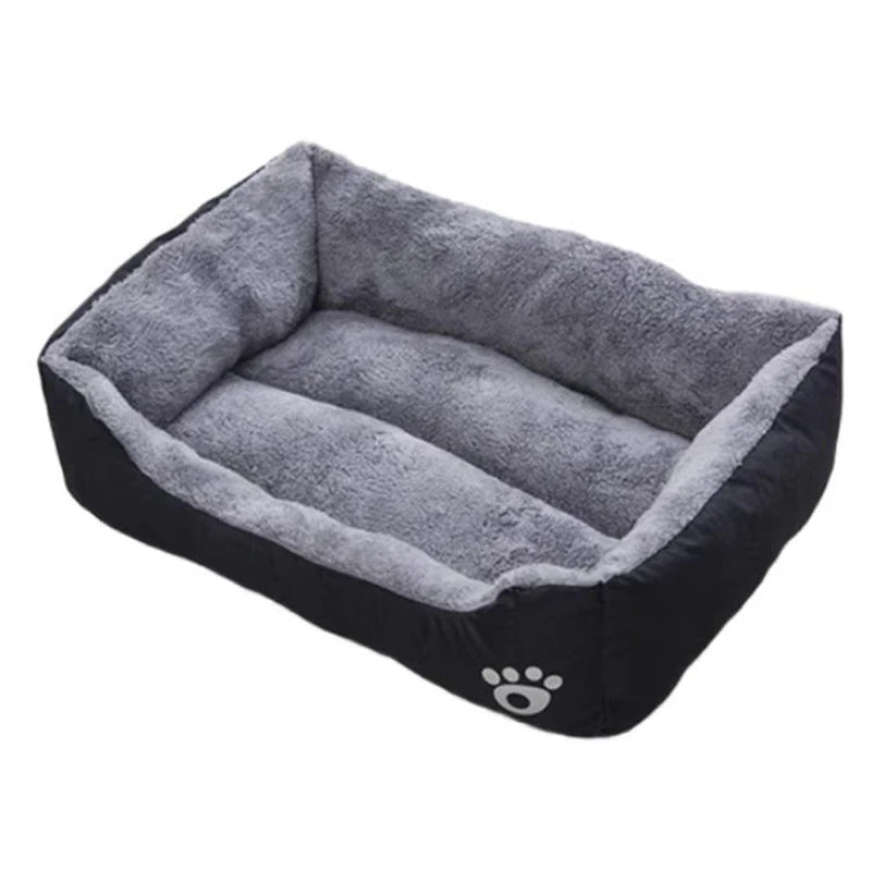 Black Plush Dog Bed with Non-Slip Bottom and Durable Design (Multiple Sizes for Small, Medium & Large Dogs)