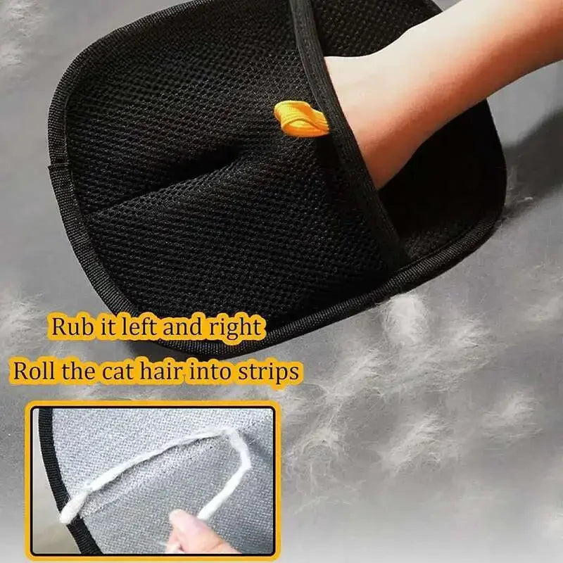 Reusable Pet Hair Removal Gloves – Double-Sided Grooming & Cleaning Tool