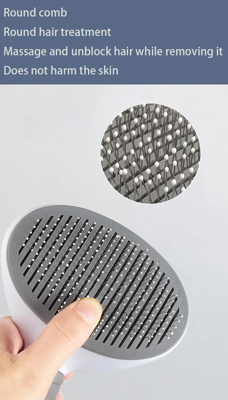 One Click Pet Hair Remover Grooming Brush