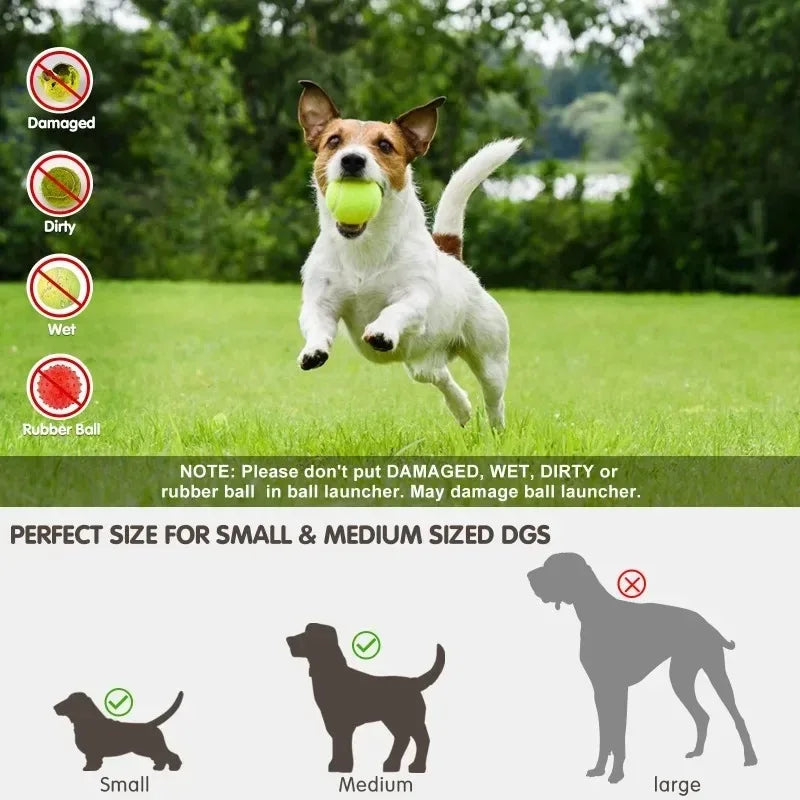Rechargeable Automatic Tennis Ball Launcher for Dogs Interactive Fetch Throwing Machine