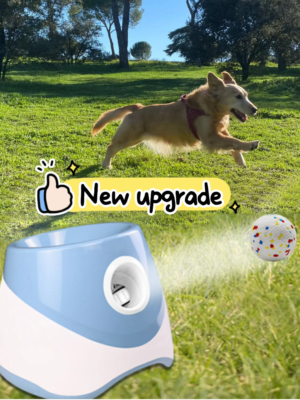 Rechargeable Automatic Tennis Ball Launcher for Dogs Interactive Fetch Throwing Machine