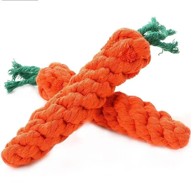 Carrot Shaped Cotton Rope Chew Toy for Dogs and Cats Interactive Pet Knot Toy