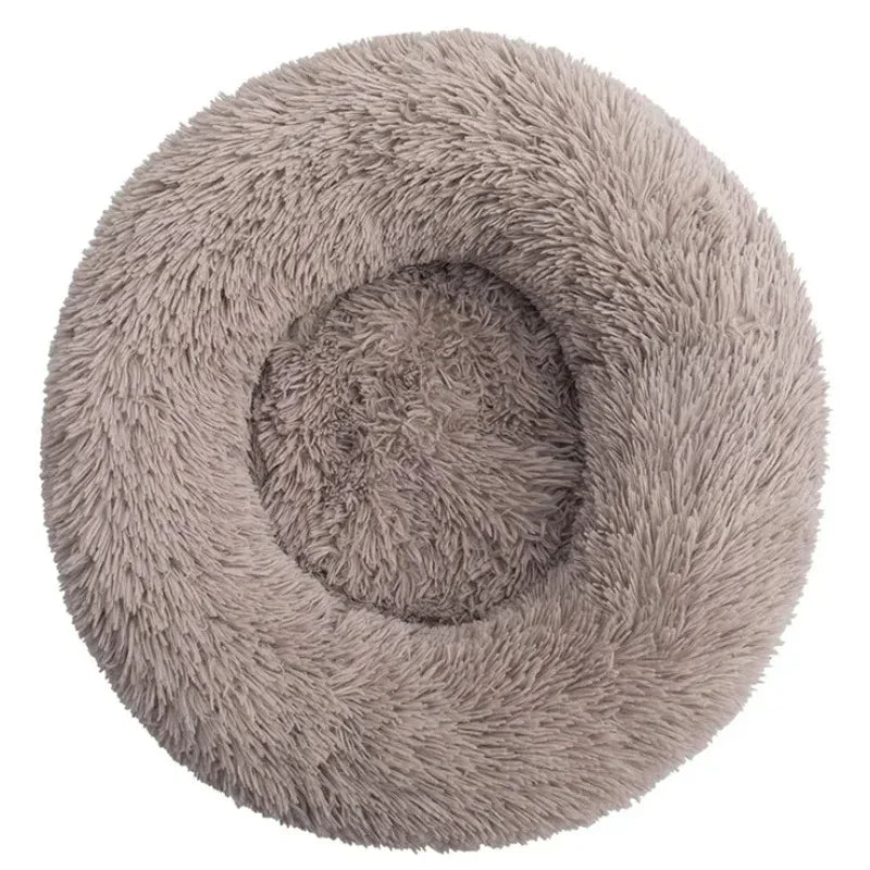 Round Plush Pet Bed (40–90cm, Multiple Sizes)