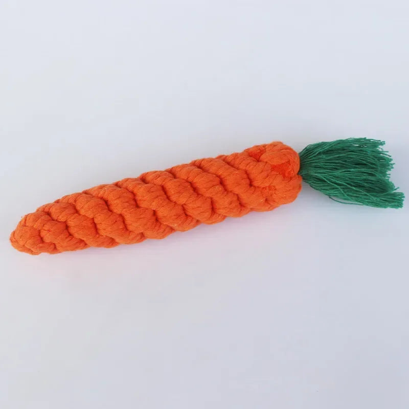 Carrot Shaped Cotton Rope Chew Toy for Dogs and Cats Interactive Pet Knot Toy