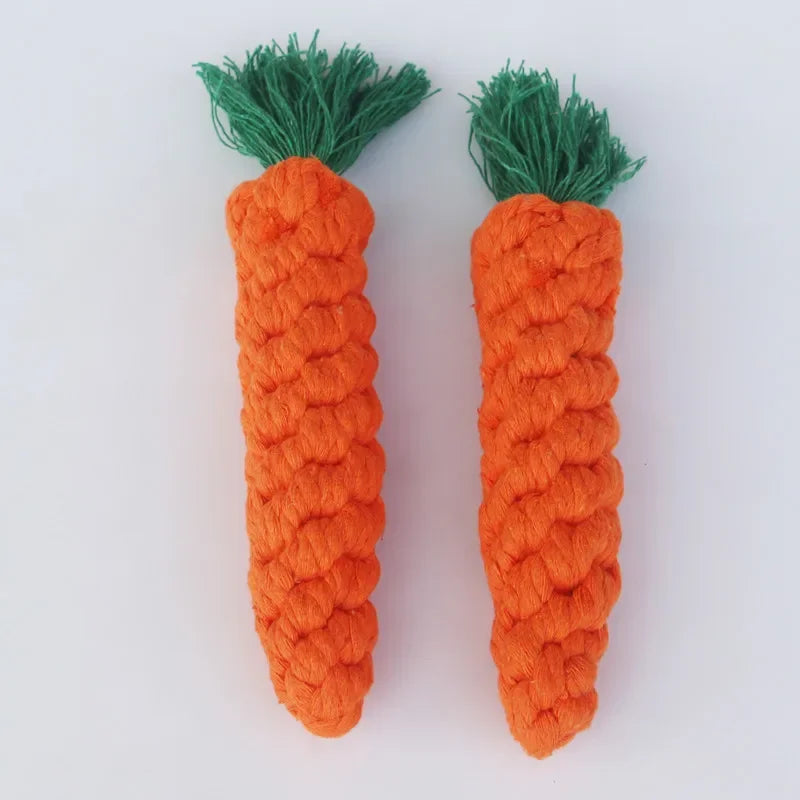 Carrot Shaped Cotton Rope Chew Toy for Dogs and Cats Interactive Pet Knot Toy