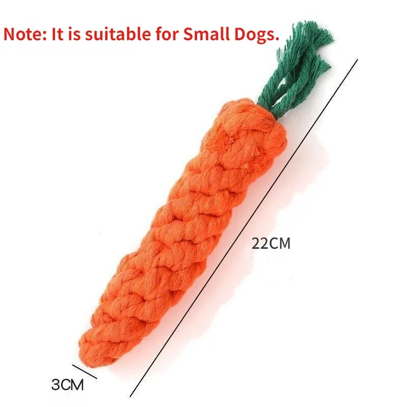Carrot Shaped Cotton Rope Chew Toy for Dogs and Cats Interactive Pet Knot Toy