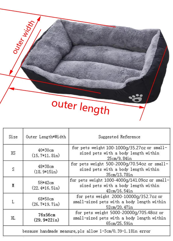 Black Plush Dog Bed with Non-Slip Bottom and Durable Design (Multiple Sizes for Small, Medium & Large Dogs)
