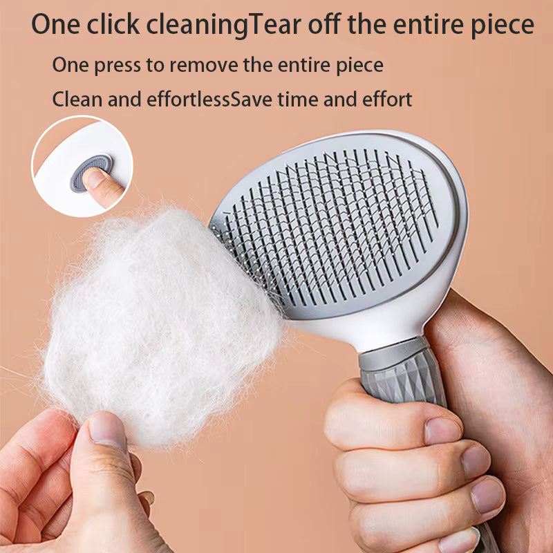 One Click Pet Hair Remover Grooming Brush